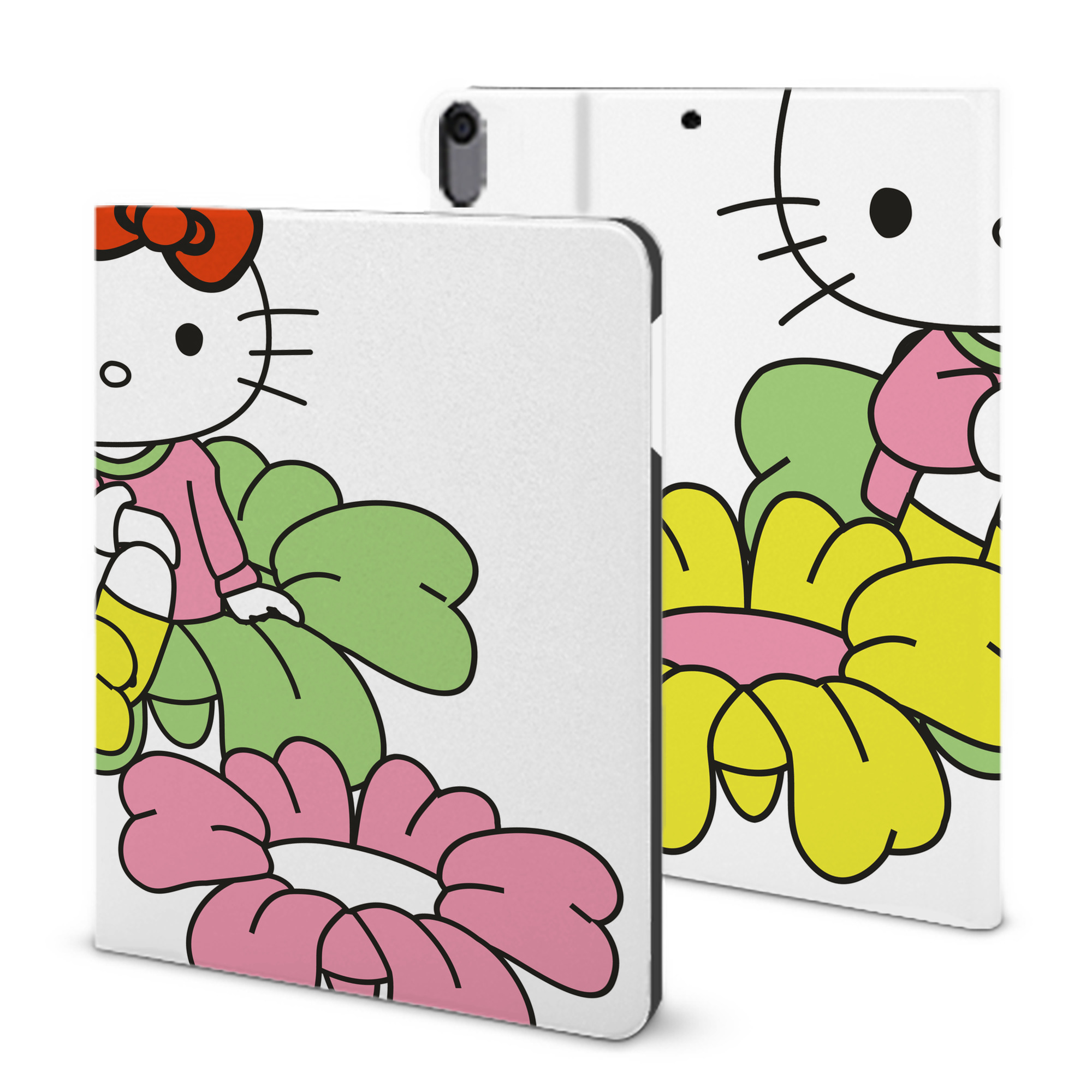 （画像用） Hello Kitty ハローキティ IPad ケース ブック型 PUレザー TPU 耐衝撃 軽量 薄型 ペン収納なし 全面保護 IPad 各モデル対応